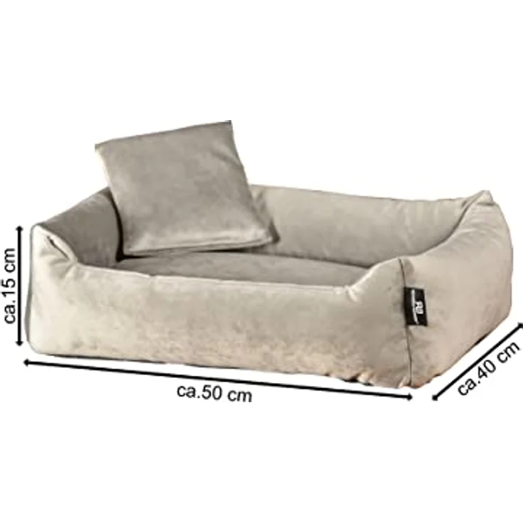 Rohrschneider Hundebett Kuschelsofa Hund Weich + Hundekotbeutelset (S, Taupe) – Bild 5