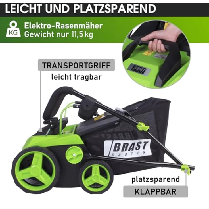 BRAST Vertikutierer Elektro Rasenlüfter 1600 Watt 38cm Arbeitsbreite Kombi Gerät Moosentferner – Bild 4