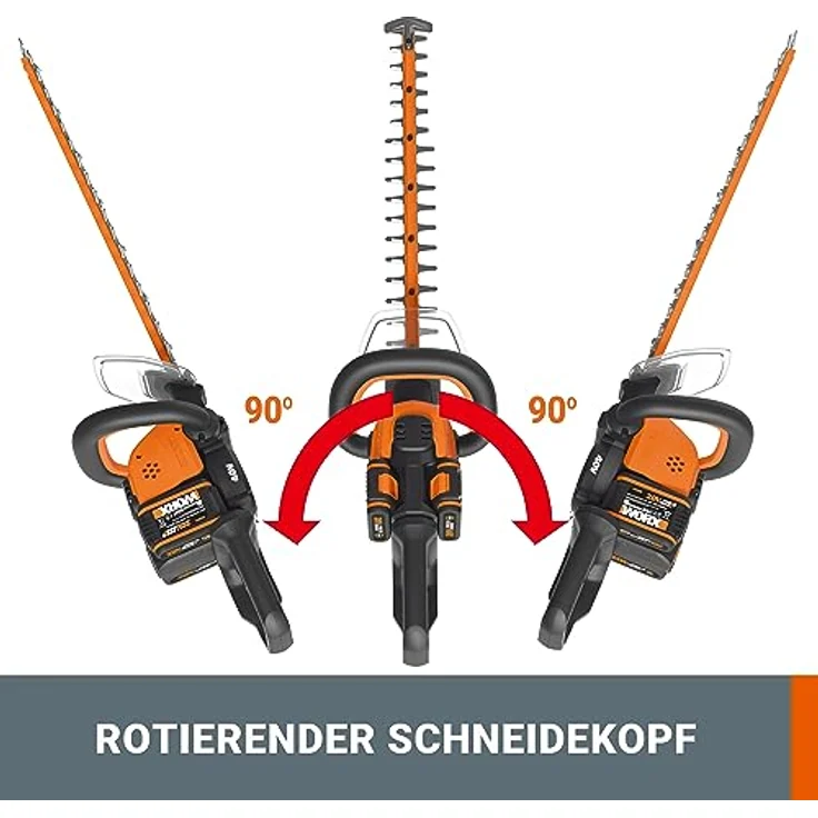 WORX WG284E.9 40V (2x20V) Elektro Dual Schnittklingen für gleichmäßige Schnitte Inkl. Schutzköcher Heckenschere ohne Akku & Ladestation – Bild 2