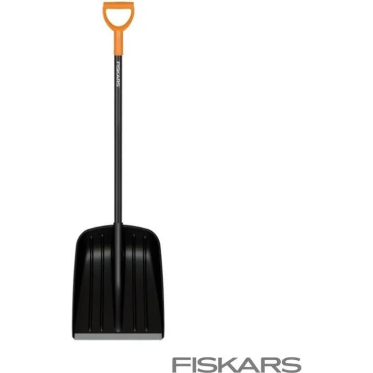 Fiskars Schneeschaufel, Aluminium-Schneeschieber mit solidem Griff