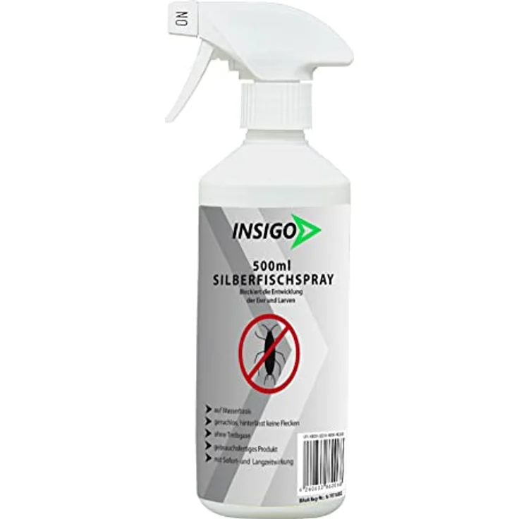 INSIGO Anti-Silberfisch-Spray 3x500ml | Hochwirksam gegen Silberfische, Larven & Eier | Fleckenfreie Silberfisch-Abwehr | Mittel gegen Silberfische auf Wasserbasis – Bild 3
