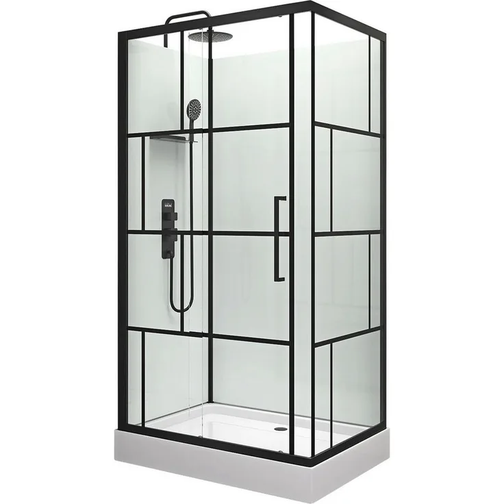 Marwell Komplettdusche Bricks, BxT: 110x80 cm, Einscheibensicherheitsglas, inkl. Armaturen