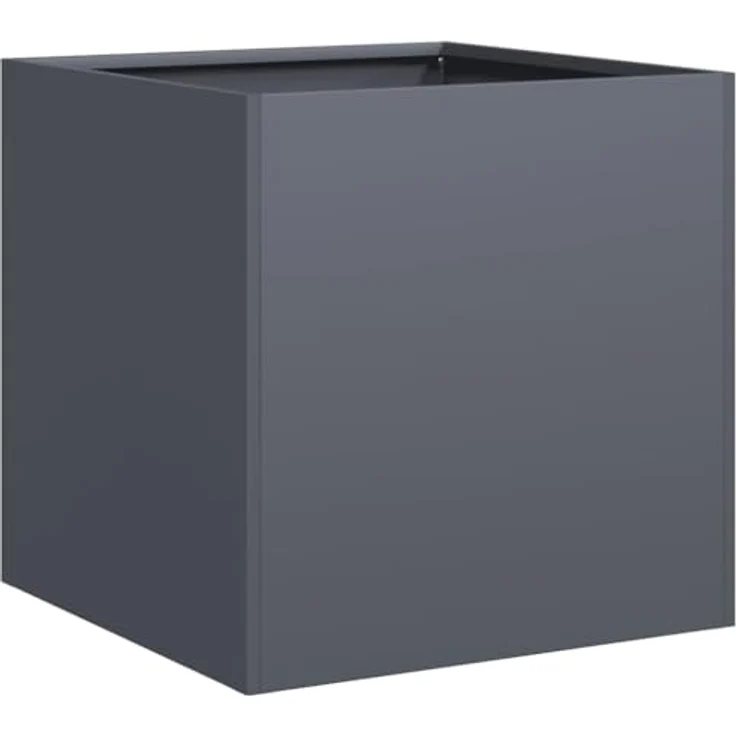 vidaXL Pflanzkübel Anthrazit 40x40x40 cm Kaltgewalzter Stahl, Garten-Pflanzgefäß mit viel Platz und erhöhter Stabilität – Bild 1