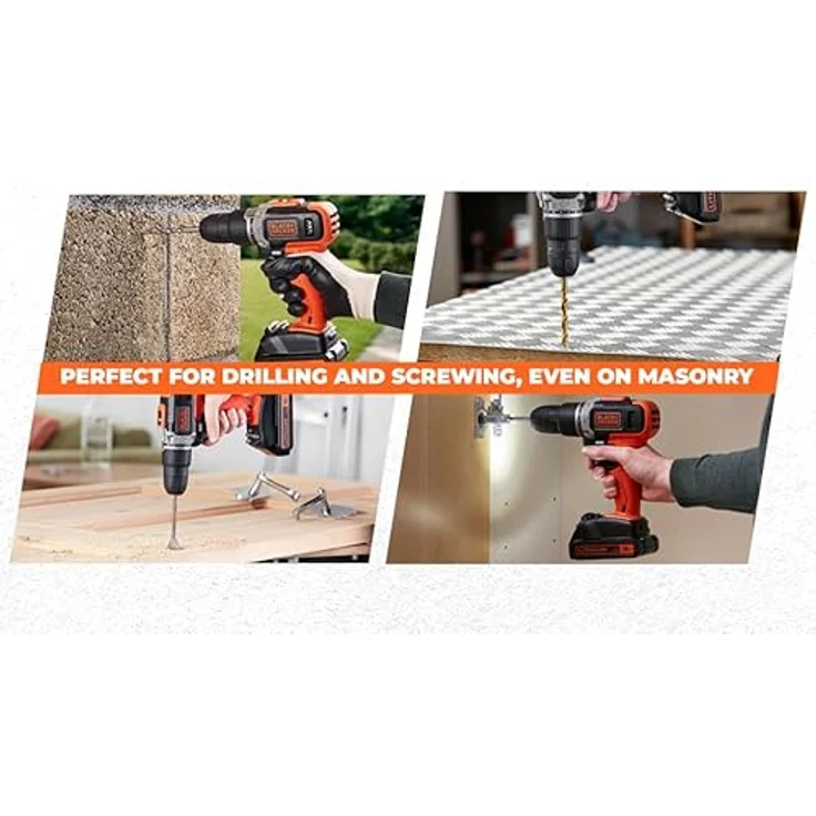 Black & Decker Akku-Schlagbohrschrauber,18V,1 x 1,5Ah Akku Karton - BCD003C1-QW – Bild 5