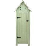 Monster Shop Holz Garten Lagerschuppen Grün Werkzeug Organizer Schrank Strandhütte Sentry Box Abschließbare Türen 3 Eckregale 4 Türhaken Dachluke Vorhängeschloss 4 Schlüssel Bodenbefestigungsset