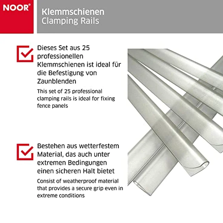 Klemmschienen 25-er Set Transparent 19x1,5cm – Bild 4