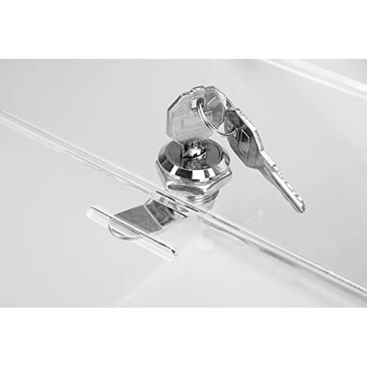 Exacompta 89258D Losbox mit Deckel, abschließbar für Ihre Wettbewerbe, Tombolas, Wahlen oder Ideenbox mit A5-Plakat aus durchsichtigem Acryl, Urne, Spendenbox, 21 x 21 x 21 cm – Bild 3