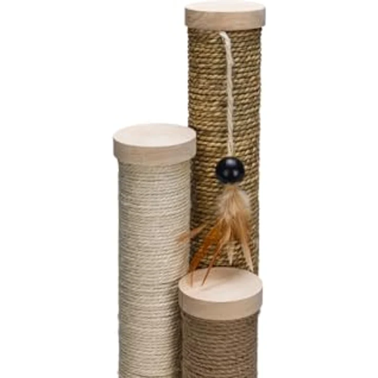 Designed by Lotte Willa (70 cm, Sand), Katzenbaum mit drei verschiedenen Kratzstämmen – Bild 4