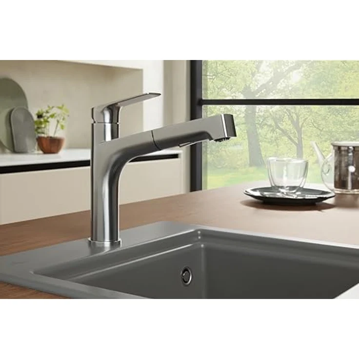 Villeroy & Boch Junis Sky Shower, Küchenarmatur mit herausziehbarer Schlauchbrause, matt schwarz, 2 Strahlarten – Bild 6