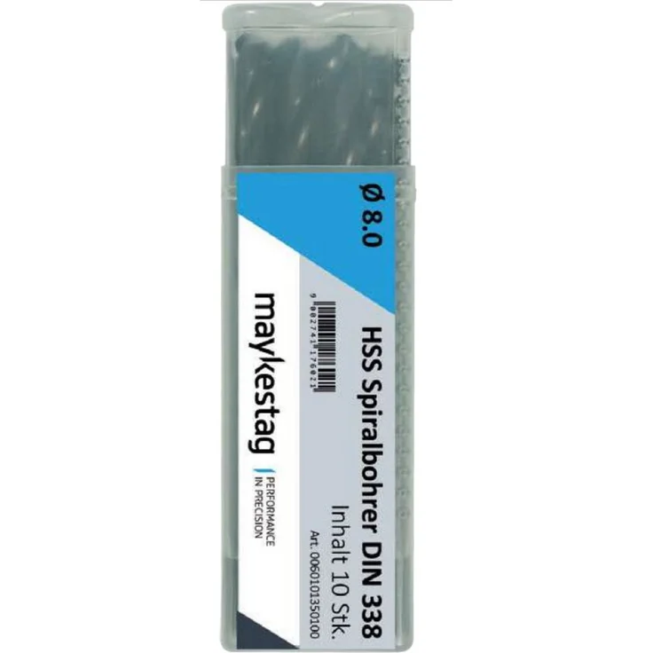 Alpen Spiralbohrer 0060100200100, HSS Metallbohrer 2.0 mm, Industriequalität, 49 mm Gesamtlänge, 10 Stück im Gewerbepack