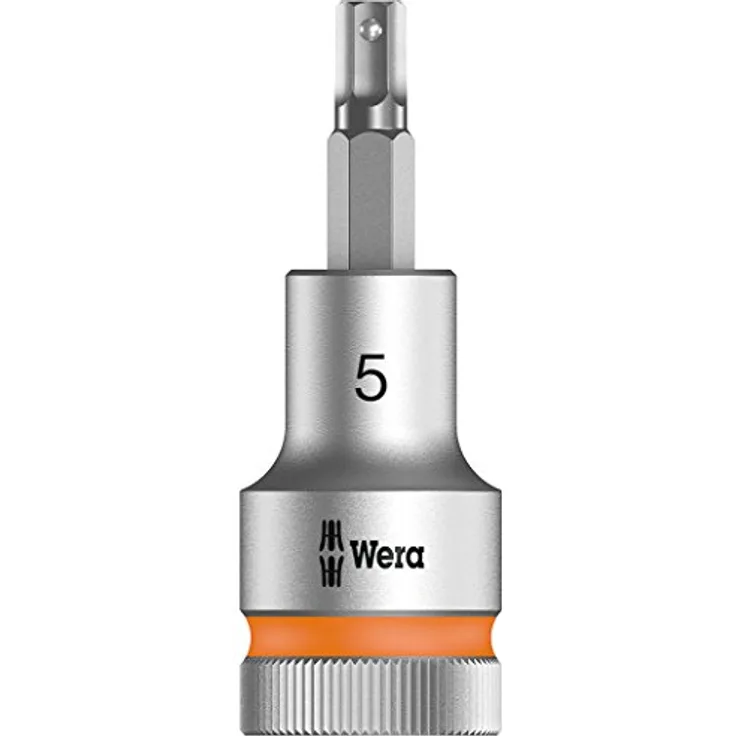 Wera Zyklop-Steckschlüssel-Bit-Einsatz 12.5 mm (1/2), SW 5 mm, Chrom-Vanadium Stahl mit Haltefunktion und Rändelung
