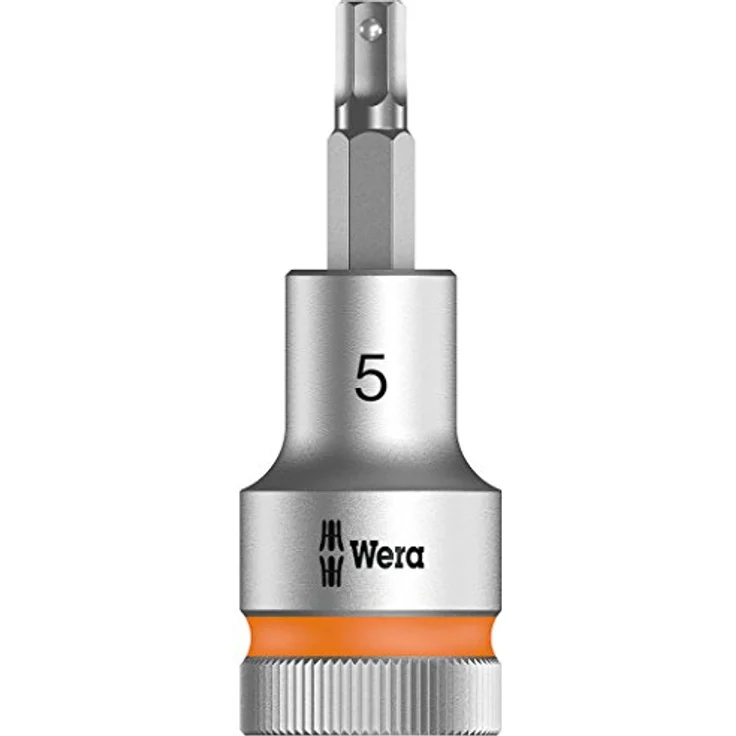 Wera Zyklop-Steckschlüssel-Bit-Einsatz 12.5 mm (1/2), SW 5 mm, Chrom-Vanadium Stahl mit Haltefunktion und Rändelung – Bild 1