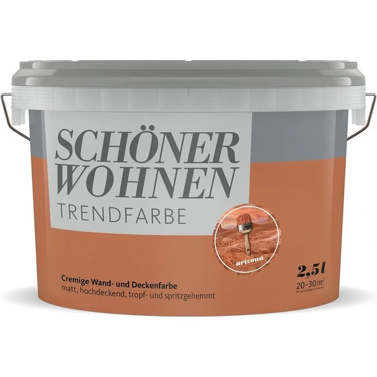 SCHÖNER WOHNEN FARBE Wandfarbe SW Trend Arizona 1558, matt, 2,5L, hochdeckend, scheuerbeständig, allergikerfreundlich