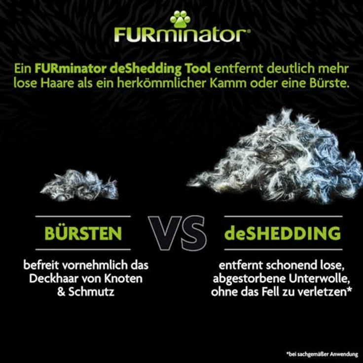 FURminator Fellbürste für langhaarige kleine Katzen, deShedding Pflege Werkzeug, mit 4,5 cm Kantenlänge und FURejector-Druckknopf, silber – Bild 2