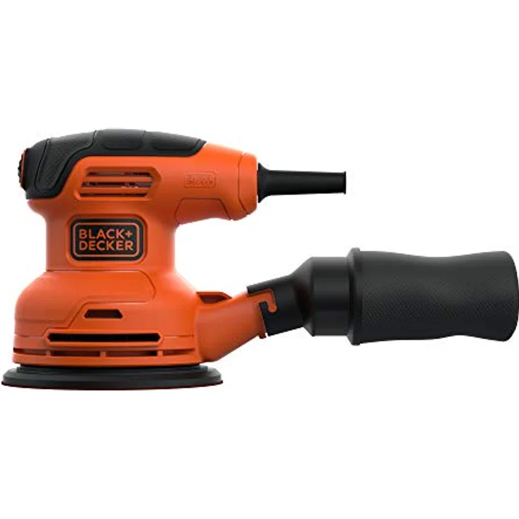 Black+Decker Exzenterschleifer (230W, Scheiben-Ø 125 mm, mit integrierter Staubabsaugung, zum Schleifen-Polieren, Ergonomisches Griffdesign, Klettfix-System, inkl. 1 Schleifpapier K120) – Bild 2
