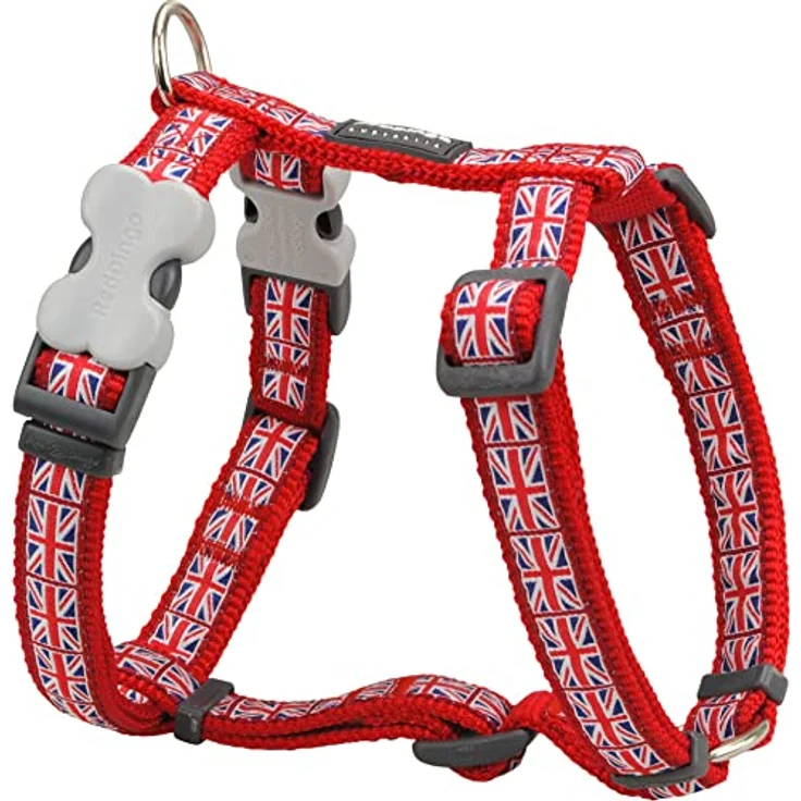 Red Dingo Union Jack Verstellbares Hundegeschirr, für Halsumfang 37 bis 55 cm, mit Union Jack Design – Bild 1