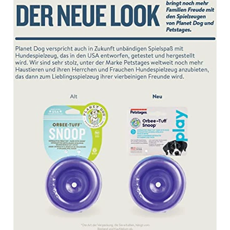 Outward Hound Planet Dog Orbee-Tuff Lil' Snoop - Interaktives Spielzeug für Hunde - Snackball - Lila - Klein – Bild 3
