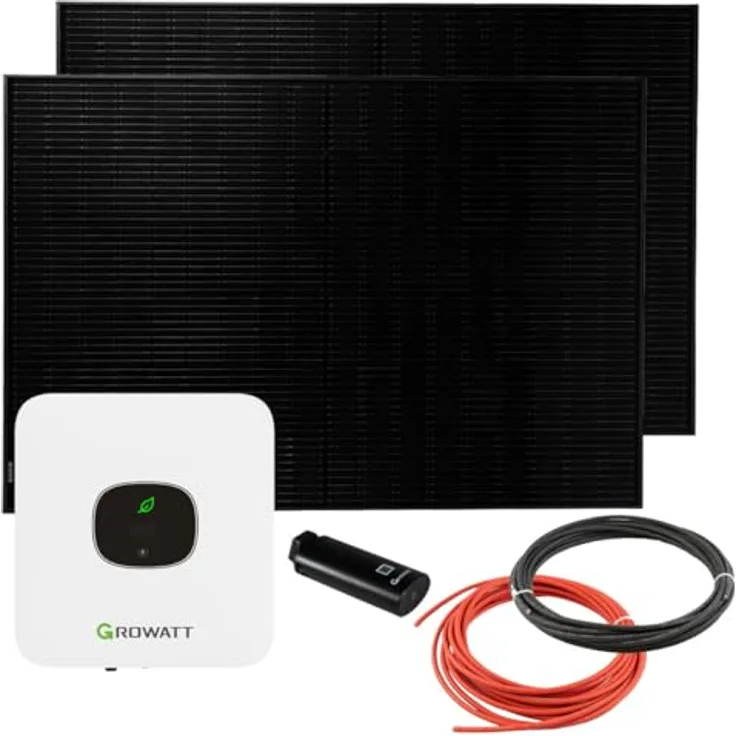 Balkonkraftwerk Growatt MIC 800 0,8kW mit 800W Solarpanel und Wifi-Stick
