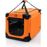 Maelson Soft Kennel Neon-Orange, 62 cm - Faltbare Hunde-Transportbox mit Waschbarem Bezug und Sicherheitslaschen
