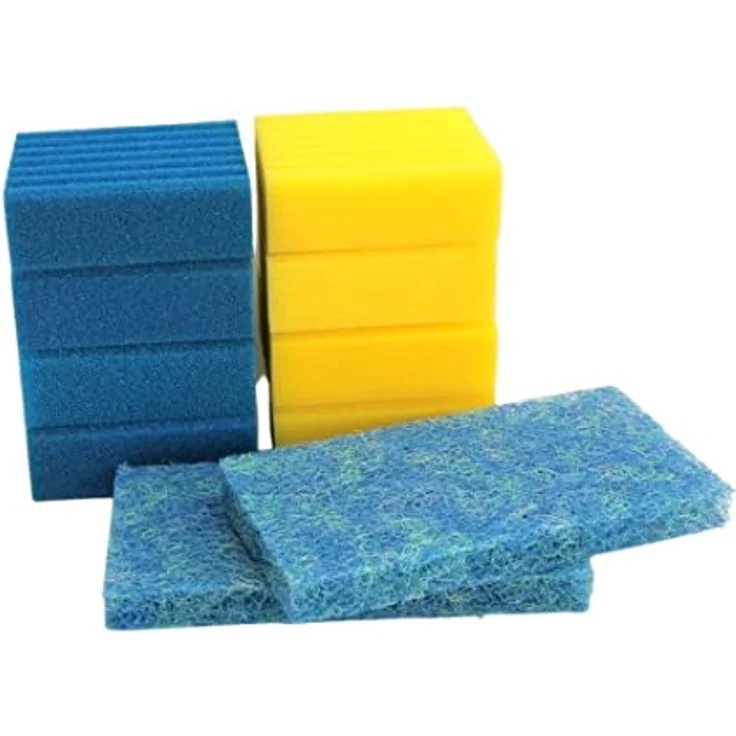 AquaOne Ersatzschwämme + Japanmatten Set CBF 350 B, Filtermedien für Teichfilter mit hoher Wasserdurchlaufmenge, 4 blaue & 4 gelbe Schwämme – Bild 3