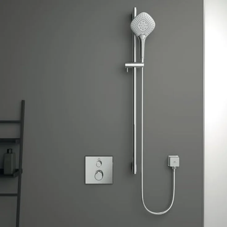 Ideal Standard Brauseschlauchanschluss Idealrain Atelier, eckig, Chrom-Finish, langlebig und pflegeleicht – Bild 2
