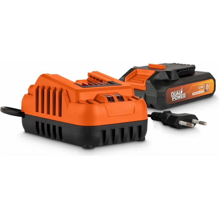 Powerplus POWDP90630, Akku und Ladegerät 20V 3.0Ah mit 4A Ladegerät und LED-Anzeige