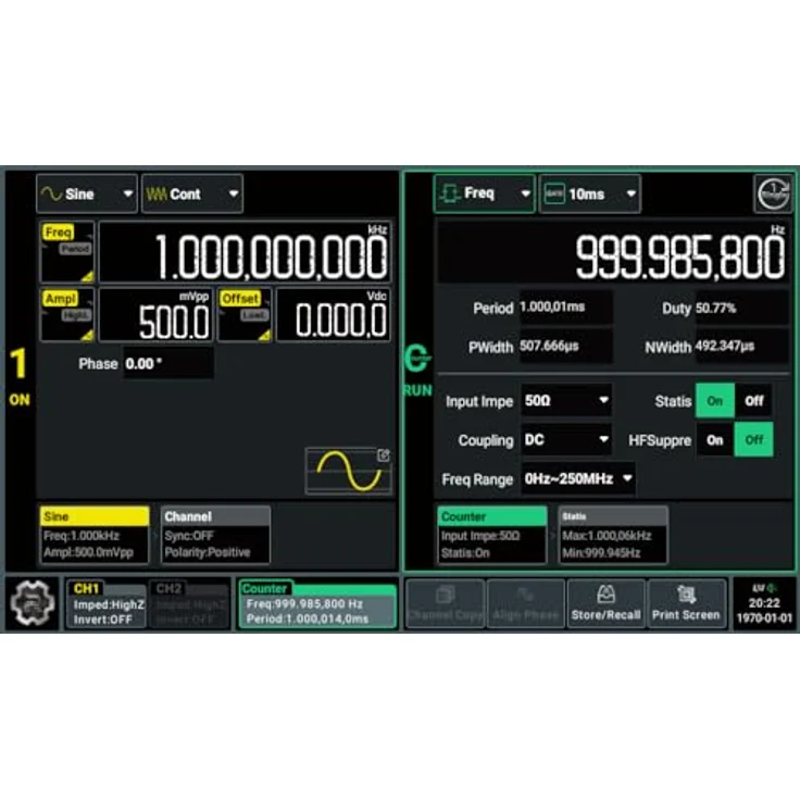 Rigol RIGOL DG852 Pro Funktions-/Arbiträrwellenformgenerator, tragbar, 50MHz, 625Msa/s, 16 Bit, 2 Ausgangskanäle, unterstützt mobile Stromversorgung – Bild 5