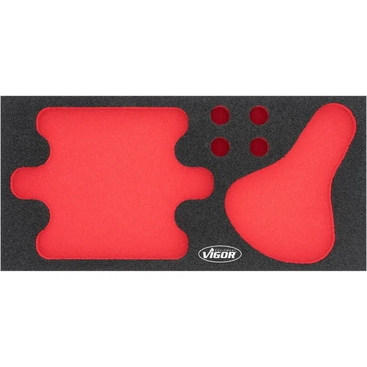 Vigor Weichschaumeinlage V7267-L, leer, für System-Koffer, Maße 393 mm x 282 mm x 35 mm, leicht zu reinigen und ölresistent