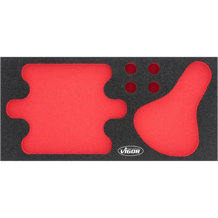Vigor Weichschaumeinlage V7267-L, leer, für System-Koffer, Maße 393 mm x 282 mm x 35 mm, leicht zu reinigen und ölresistent