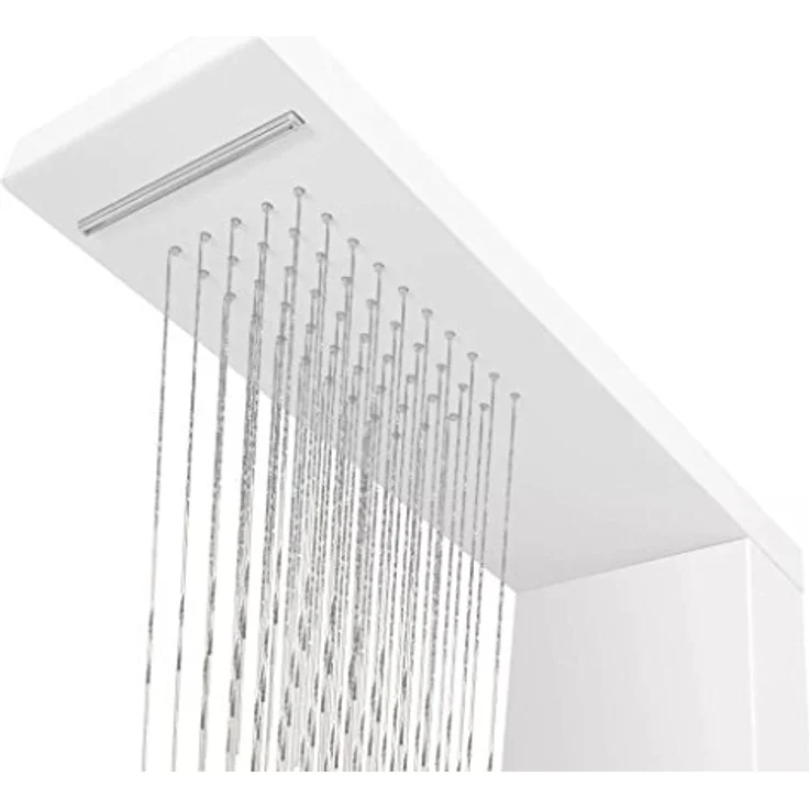 vidaXL Duschpaneel Aluminium Weiß Regendusche Duscharmatur Badarmatur Duschset – Bild 4