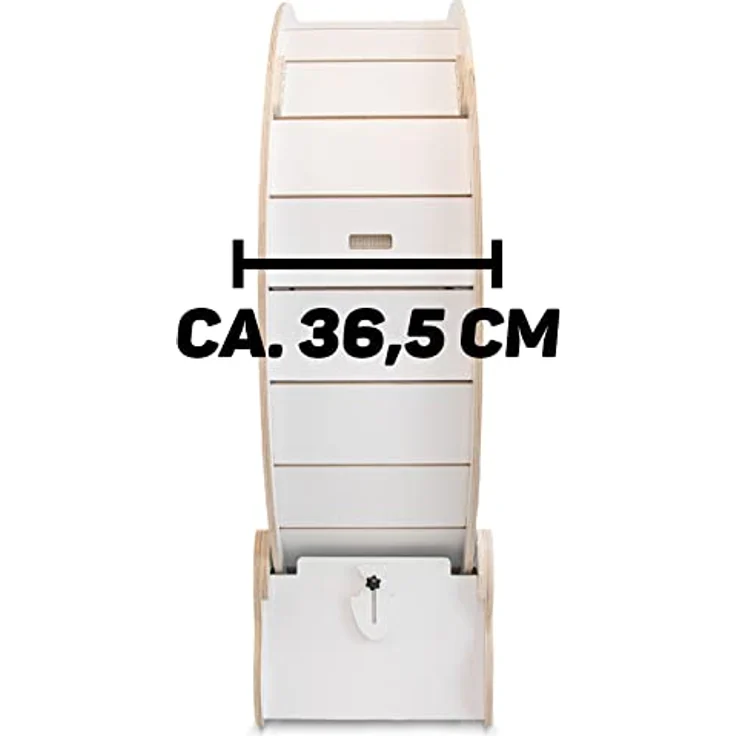 CanadianCat Company | Katzenlaufrad aus Holz - CatInMotion - Spiel- & Traininggerät für Katzen | Bausatz Weiß - L Ø100cm | 110 x 36,5 x 115 cm – Bild 4