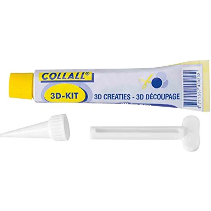 Glorex 6 2407 412 - Silikon Kleber, 50 ml, mit Tubenschlüssel, transparent, für Decoupage und Mosaikarbeiten geeignet