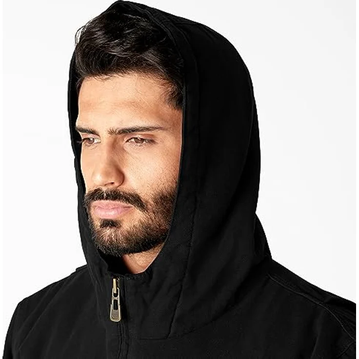 Dickies Sherpa Lined Hooded Duck Jacket, Arbeitsjacke aus 100% Baumwolle mit windabweisendem Robuster Duck-Stoff, schwarz – Bild 5
