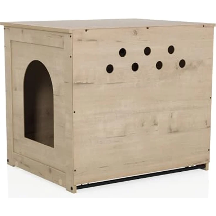 hjh LIVING Kitty Pawbox 1, Hundebett + Katzenbett im Landhausstil mit stabilem MDF-Material, integrierten Belüftungslöchern und Kratzbrett – Bild 6