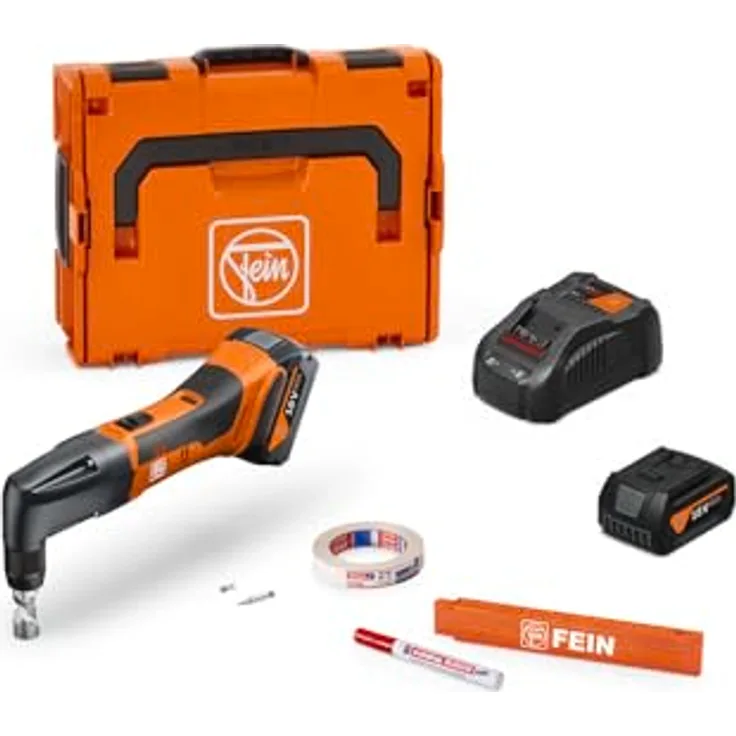 Fein Elektroblechschere ABLK 18 1.6 E AS, Akku-Knabber bis 1,6 mm, Set 2x 5 Ah mit variabler Schneidgeschwindigkeit und COOLPACK Technologie
