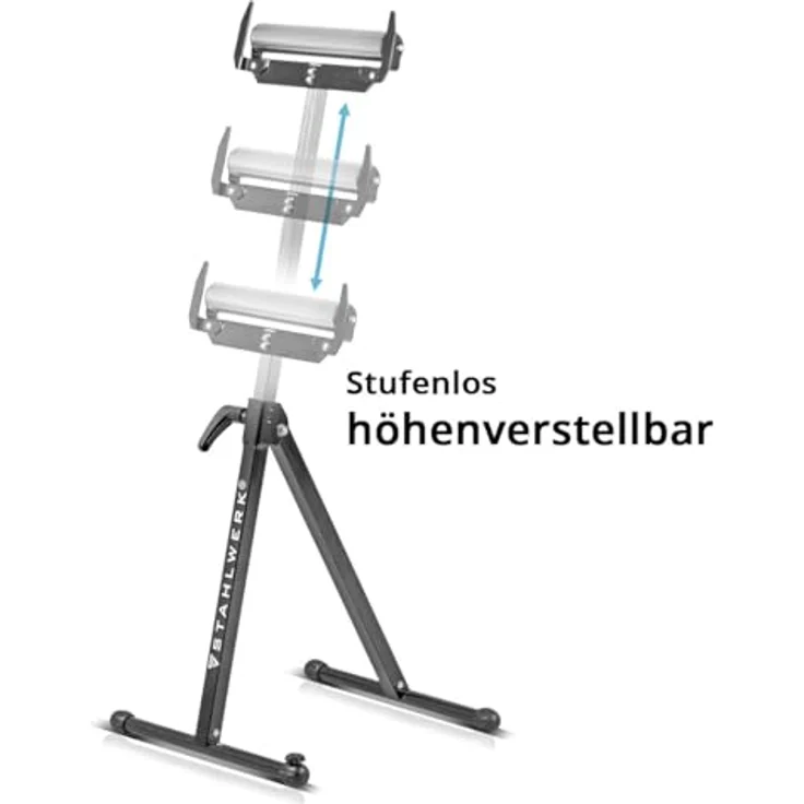 STAHLWERK Rollenbock RB-110 ST, stufenlos höhenverstellbar von 720 bis 1.100 mm, 60 kg Tragkraft, klappbar, 1 Stück – Bild 3