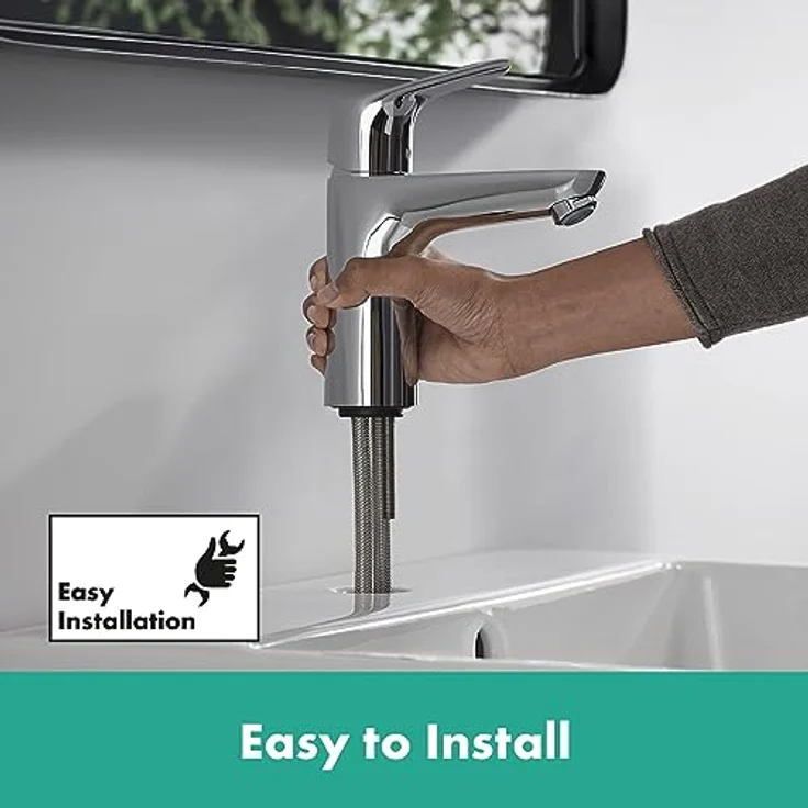 hansgrohe Focus 100 Waschtischarmatur, ComfortZone 100, Normalstrahl, Ausladung 119 mm, Artikelnummer 31621000 – Bild 10