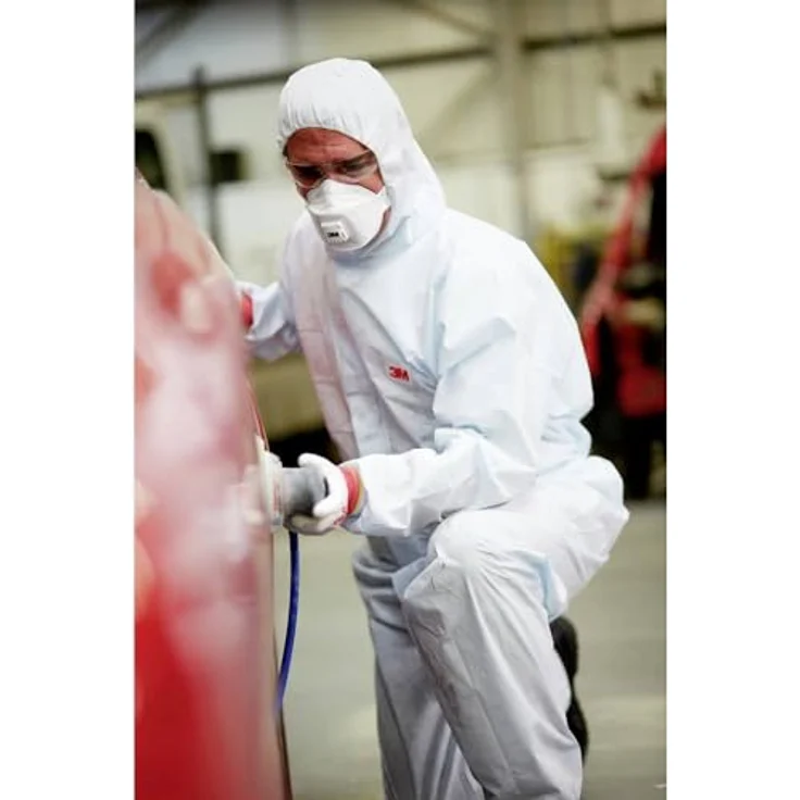 3M 4532+W2XL Schutzanzug 4532+, Typ 5 & 6, atmungsaktives Vlies, Größe XXL, Weiß – Bild 3