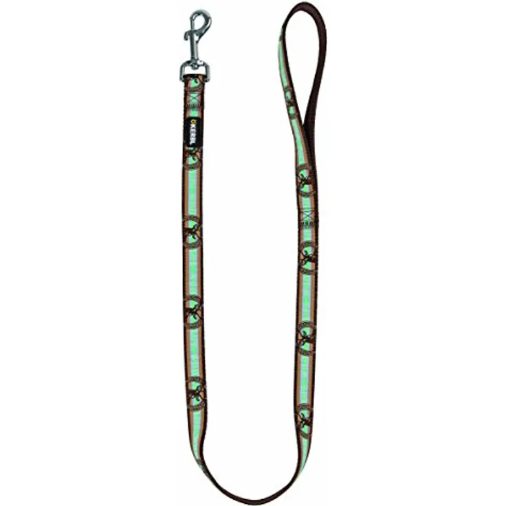 Kerbl Pet 80267 Leine Wild Life, braun, 100 cm x 20 mm, hochwertiges Nylongewebe, stabile Beschläge und Karabiner
