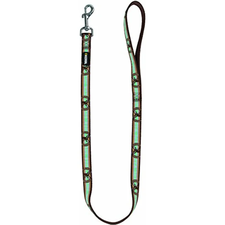 Kerbl Pet 80267 Leine Wild Life, braun, 100 cm x 20 mm, hochwertiges Nylongewebe, stabile Beschläge und Karabiner