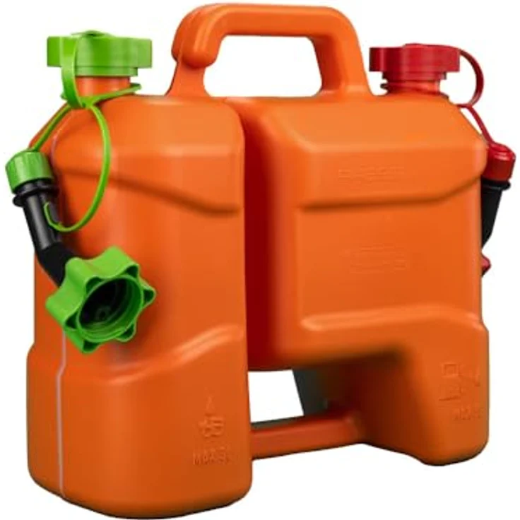Pressol 21031 Kombi-Kraftstoffkanister 8 l, Kraftstoff 5 l + Kettenöl 3 l, HDPE, UN-Zulassung 3H1/Y/130, Auslaufrohr 125 mm – Bild 2