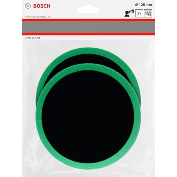 Bosch Polierschwamm 125 mm, 2er Pack für Metalloberflächen, geschnitten – Bild 2