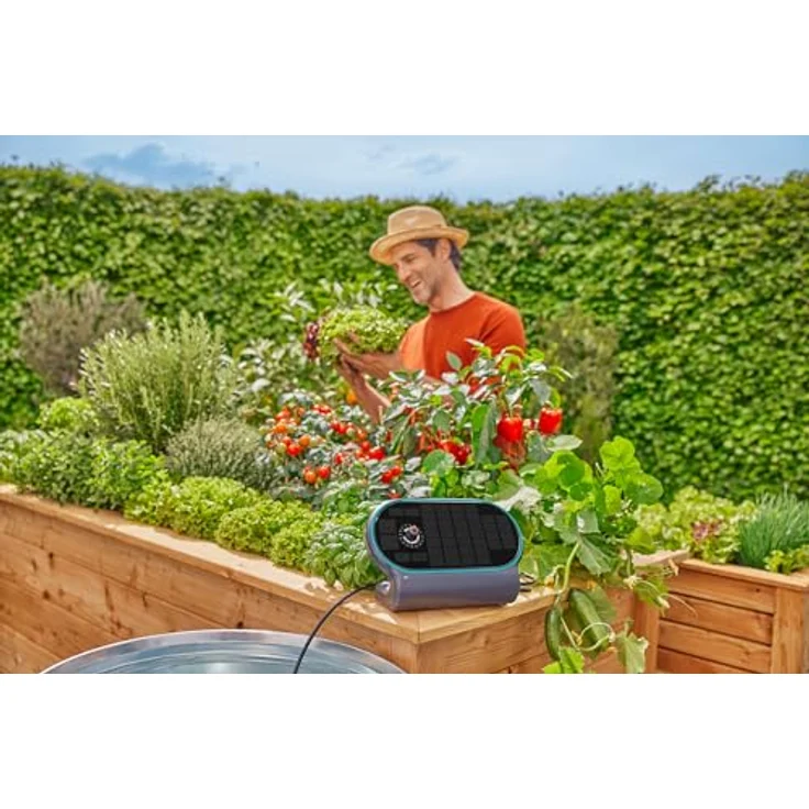 Gardena AquaBloom L, Solarbetriebener Bewässerungscomputer für 30 Pflanzen, sofort einsatzbereit, 14 vorprogrammierte Zeitpläne – Bild 6