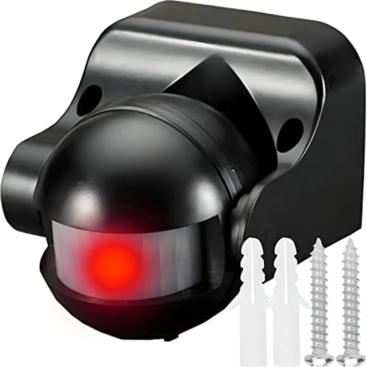 Retoo Infrarot-Bewegungsmelder IP44, 180° Arbeitsfeld 12m Reichweite, Wasserdicht LED Geeignet (Schwenkbar) – Bild 1