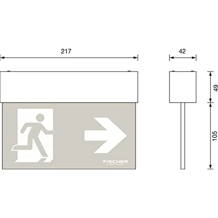 SIBLIK Notausgangsschild beleuchtet Notausgang LED Fluchtwegschild, 3h Laufzeit, Kunststoff grün/weiß – Bild 2