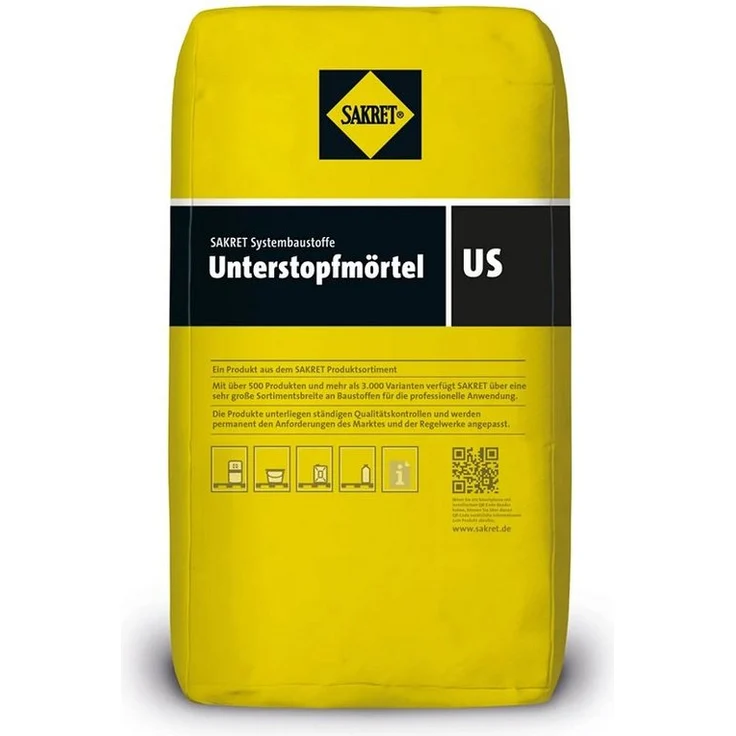 Sakret Unterstopfmörtel US 2, hydraulisch erhärtender zementärer Trockenmörtel, 25 kg, für Innen- und Außenanwendungen