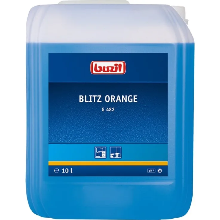 Buzil G482 Blitz Orange 10 Liter Allzweckreiniger mit frischem Orangenduft und streifenfreiem Glanz