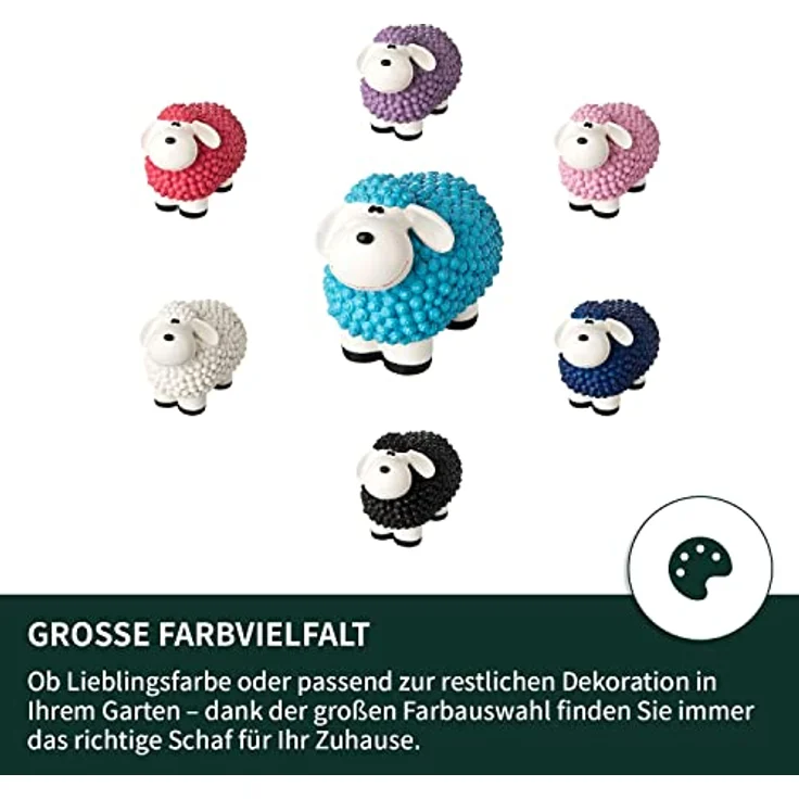VERDOBA Mini Deko Schaf Molly, wetterfeste Gartenfigur aus Kunstharz, Pastell Blau, 21 x 12,5 x 16,5 cm – Bild 3