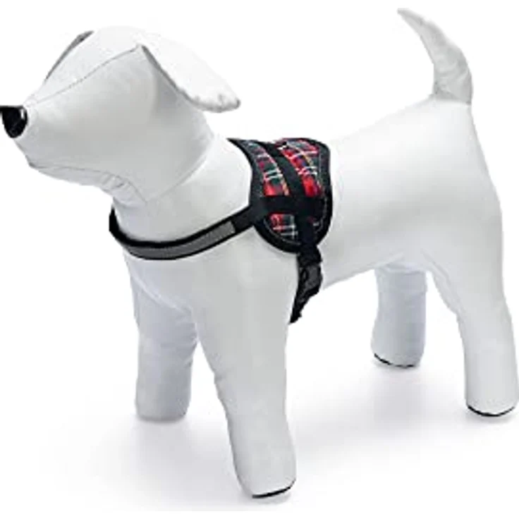 Karlie Teeny Weeny Geschirr XS, rot-weiss, verstellbar mit reflektierendem Brustgurt, für einen Brustumfang von 26 - 35 cm, mit weicher Unterfütterung – Bild 2