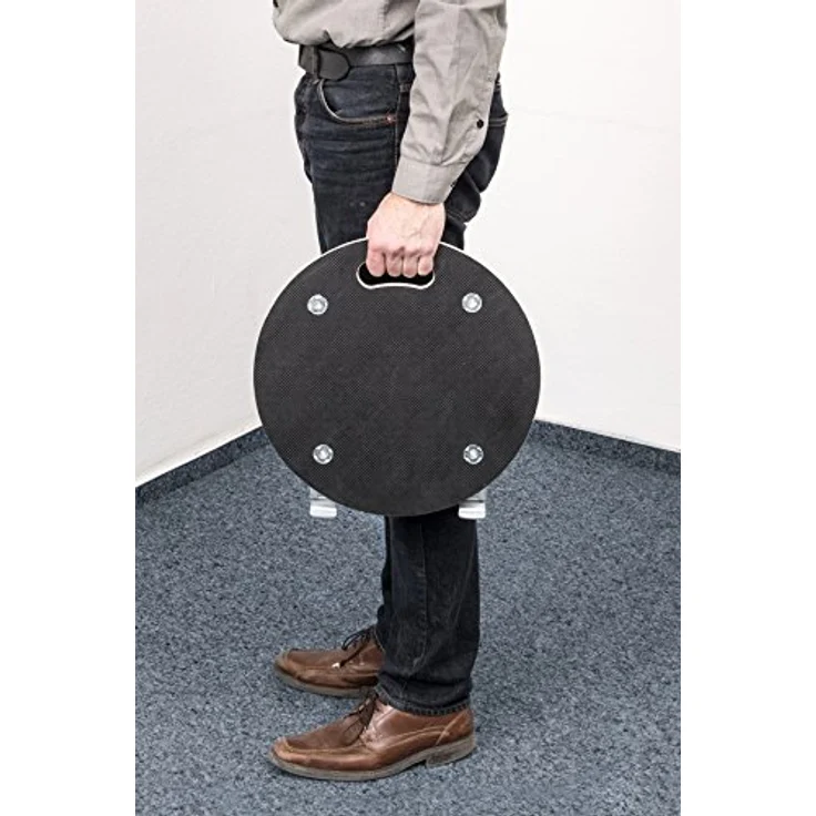 Metafranc Pflanzenroller Ø 380 mm - 200 kg Tragkraft - Siebdruckplatte - PA-Räder - Feststeller - Wasserabweisend-Möbelroller-Untersetzer mit Rollen-Transporthilfe für Pflanzen - 822040 – Bild 5
